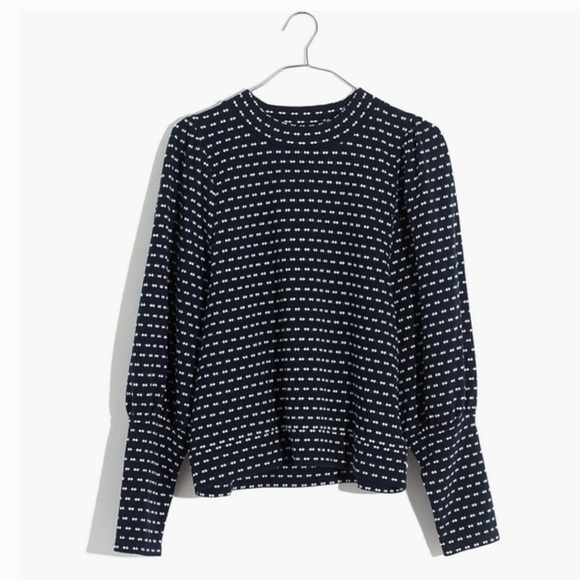 Madewell Tops - NWT MADEWELL Puff Sleeve Mockneck Jacquard Top